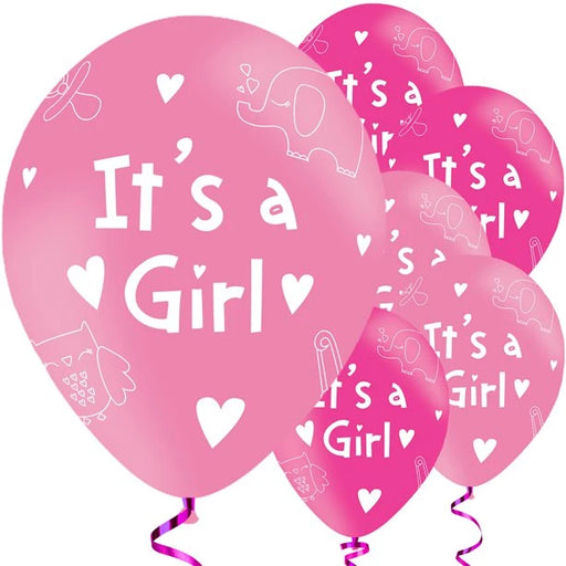It's A Girl Pink Balloons (6pk) The Ultimate Balloon And Party Shop Cheltenham & Gloucester Balloons & Fancy Dress 