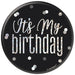 It's My Birthday Badge - Black The Ultimate Balloon And Party Shop Cheltenham & Gloucester Balloons & Fancy Dress 