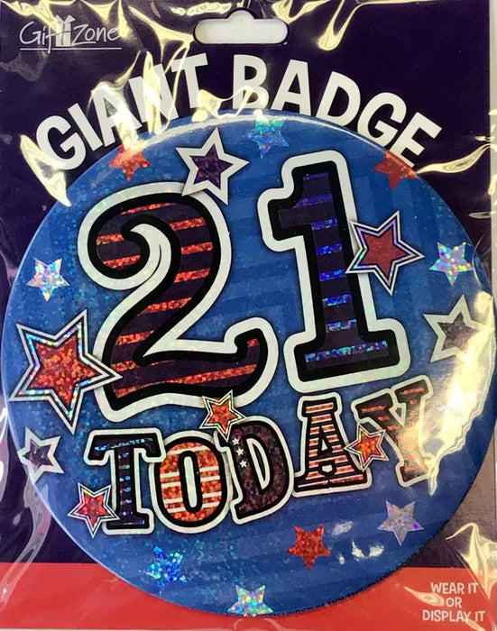 Jumbo 21st Birthday Badge The Ultimate Balloon And Party Shop Cheltenham & Gloucester Balloons & Fancy Dress 
