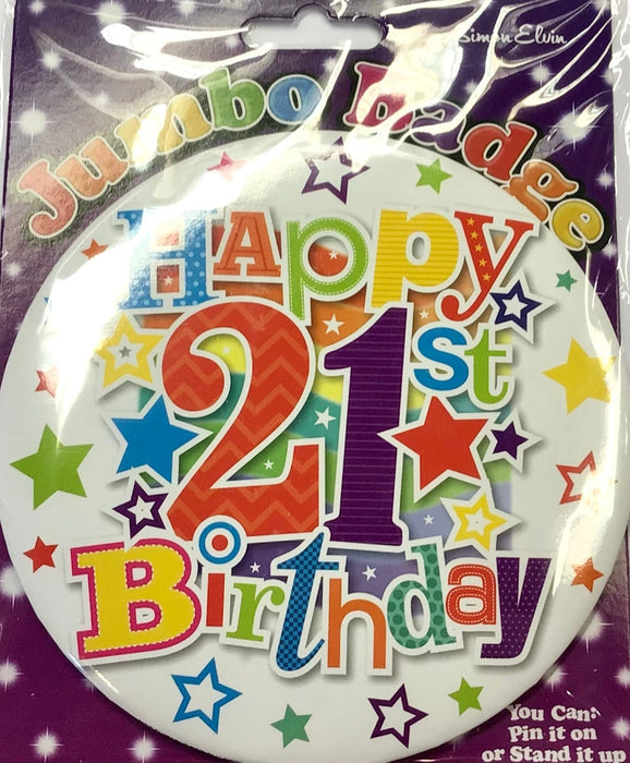 Jumbo 21st Birthday Badge The Ultimate Balloon And Party Shop Cheltenham & Gloucester Balloons & Fancy Dress 