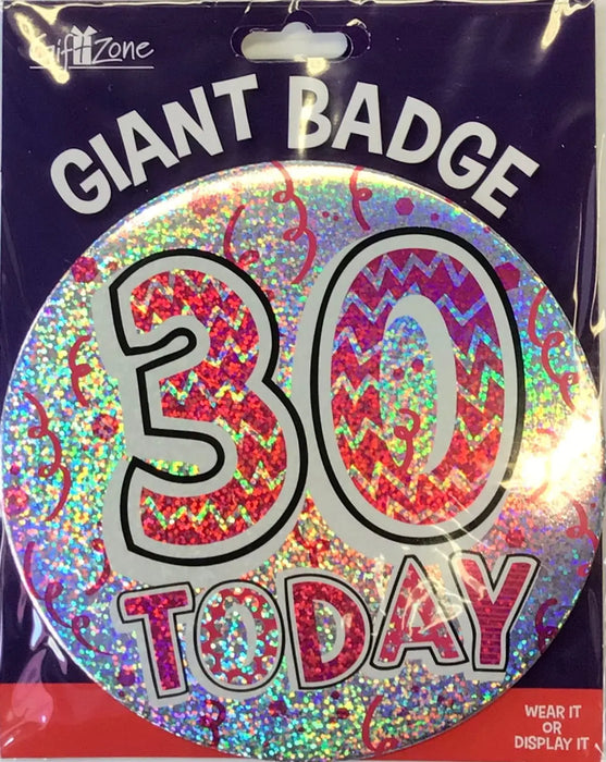 Jumbo 30th Birthday Badge The Ultimate Balloon And Party Shop Cheltenham & Gloucester Balloons & Fancy Dress 