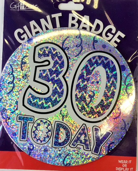 Jumbo 30th Birthday Badge The Ultimate Balloon And Party Shop Cheltenham & Gloucester Balloons & Fancy Dress 
