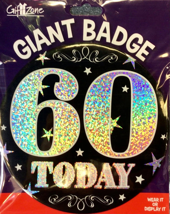 Jumbo 60th Birthday Badge The Ultimate Balloon And Party Shop Cheltenham & Gloucester Balloons & Fancy Dress 