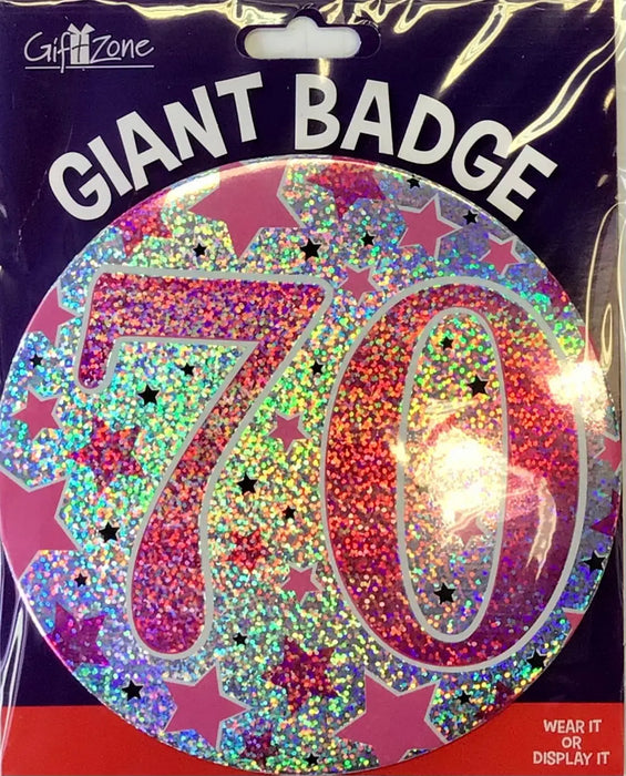 Jumbo 70th Birthday Badge The Ultimate Balloon And Party Shop Cheltenham & Gloucester Balloons & Fancy Dress 