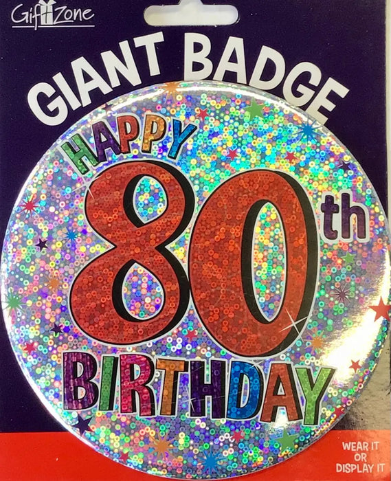 Jumbo 80th Birthday Badge The Ultimate Balloon And Party Shop Cheltenham & Gloucester Balloons & Fancy Dress 