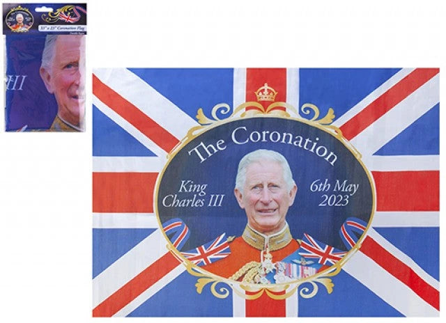 King Charles Coronation Commemorative Flag The Ultimate Balloon And Party Shop Cheltenham & Gloucester Balloons & Fancy Dress 