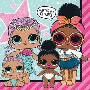 LOL Dolls Themed Napkins - (16pk) The Ultimate Balloon And Party Shop Cheltenham & Gloucester Balloons & Fancy Dress 