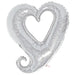Large Holographic Heart Shaped Foil Balloon - Silver The Ultimate Balloon And Party Shop Cheltenham & Gloucester Balloons & Fancy Dress 
