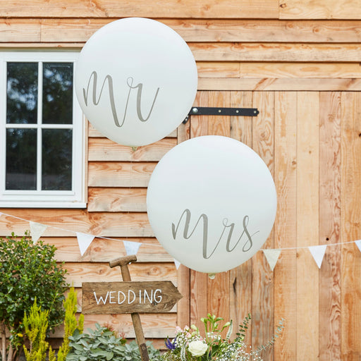 Large Mr & Mrs Printed Balloons (2 Pack) The Ultimate Balloon And Party Shop Cheltenham & Gloucester Balloons & Fancy Dress 