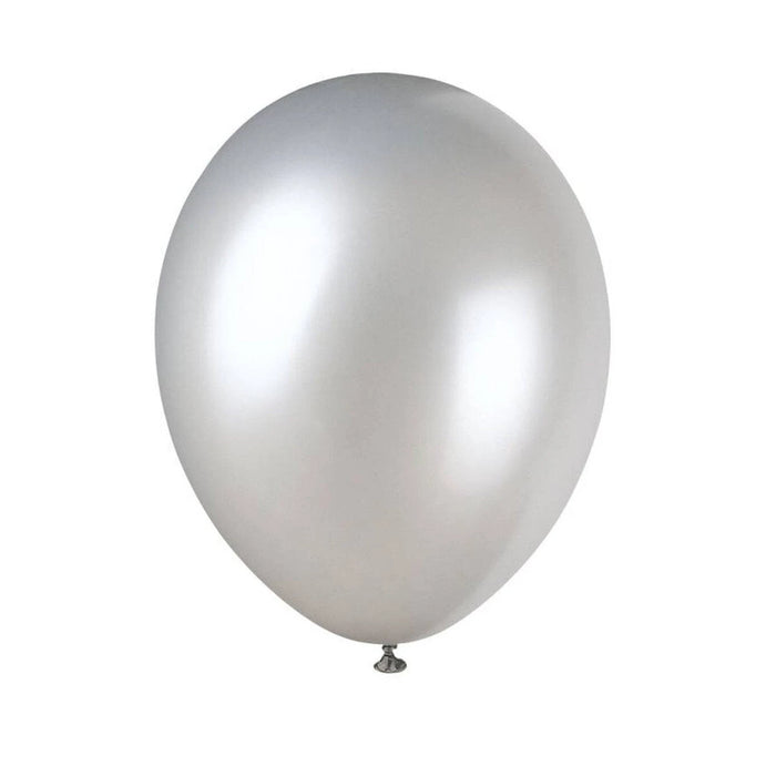 Latex Plain Balloons - Silver (8pk) The Ultimate Balloon And Party Shop Cheltenham & Gloucester Balloons & Fancy Dress 