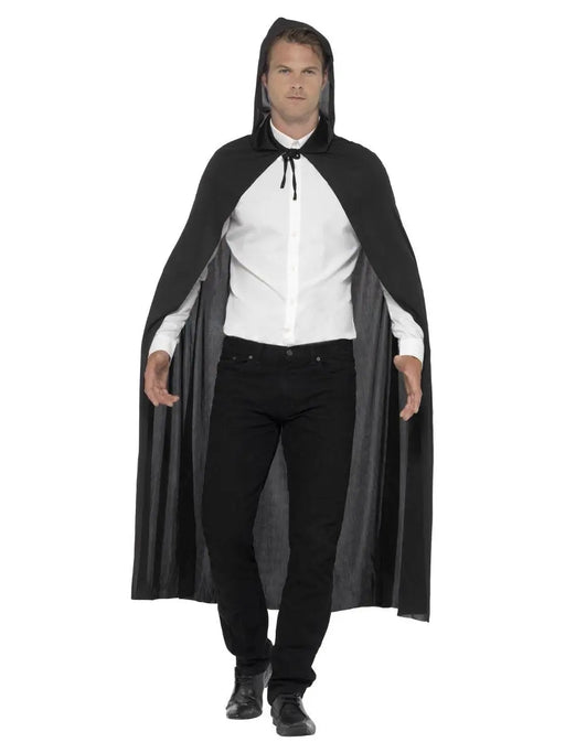 Long Adult Hooded Cape - Black The Ultimate Balloon And Party Shop Cheltenham & Gloucester Balloons & Fancy Dress 