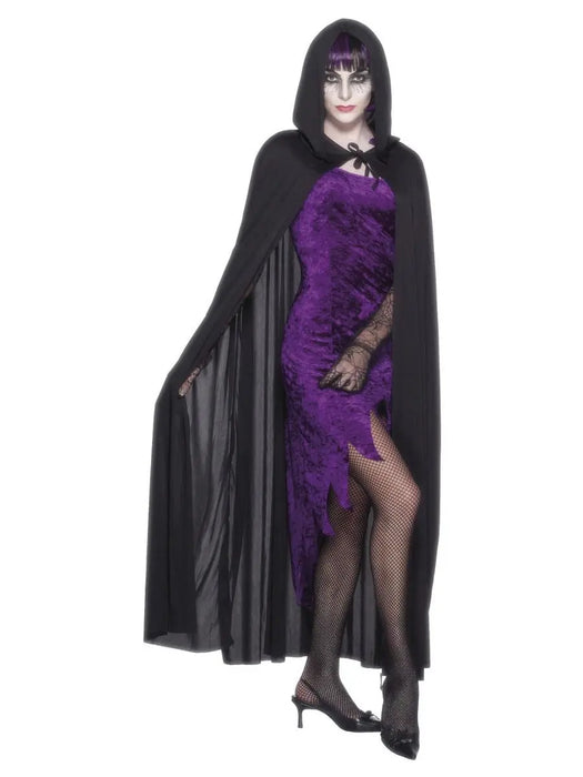 Long Adult Hooded Cape - Black The Ultimate Balloon And Party Shop Cheltenham & Gloucester Balloons & Fancy Dress 