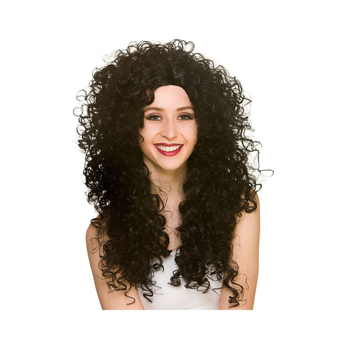 Long Curly Wig - Black The Ultimate Balloon And Party Shop Cheltenham & Gloucester Balloons & Fancy Dress 