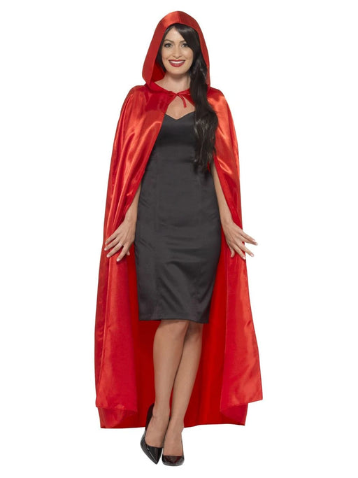 Long Satin Hooded Cape - Red The Ultimate Balloon And Party Shop Cheltenham & Gloucester Balloons & Fancy Dress 
