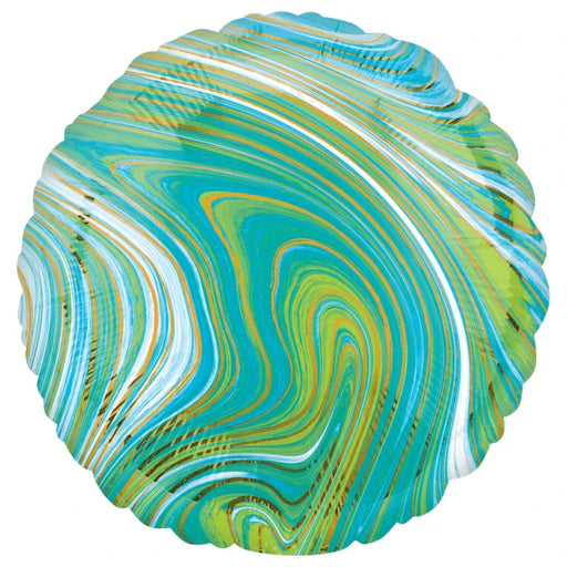 Marblez Foil Circle Balloon - Green/Blue The Ultimate Balloon And Party Shop Cheltenham & Gloucester Balloons & Fancy Dress 