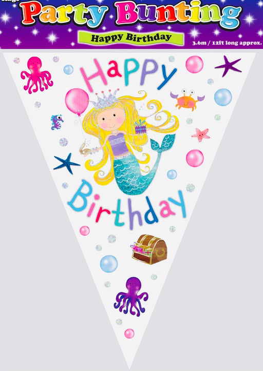 Mermaid Birthday Bunting The Ultimate Balloon And Party Shop Cheltenham & Gloucester Balloons & Fancy Dress 