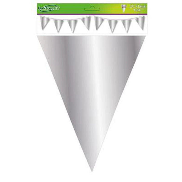 Metallic Bunting - Silver (10m) The Ultimate Balloon And Party Shop Cheltenham & Gloucester Balloons & Fancy Dress 