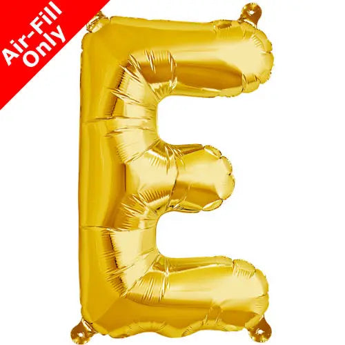 Mini Air Fill  Letter 'E' Foil Balloon - Gold The Ultimate Balloon And Party Shop Cheltenham & Gloucester Balloons & Fancy Dress 