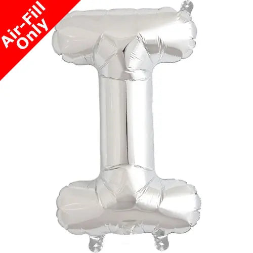 Mini Air Fill  Letter 'I' Foil Balloon - Silver The Ultimate Balloon And Party Shop Cheltenham & Gloucester Balloons & Fancy Dress 