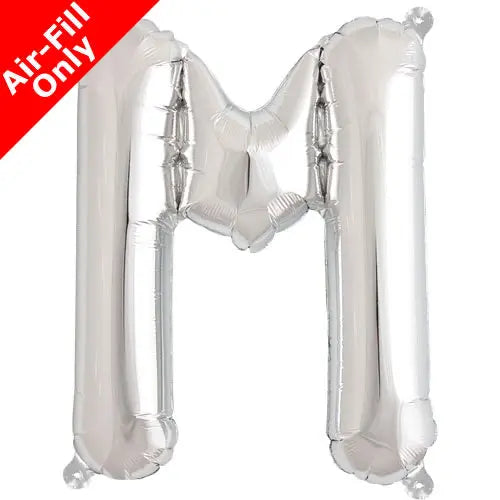 Mini Air Fill  Letter 'M' Foil Balloon - Silver The Ultimate Balloon And Party Shop Cheltenham & Gloucester Balloons & Fancy Dress 