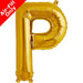 Mini Air Fill  Letter 'P' Foil Balloon - Gold The Ultimate Balloon And Party Shop Cheltenham & Gloucester Balloons & Fancy Dress 