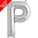 Mini Air Fill  Letter 'P' Foil Balloon - Silver The Ultimate Balloon And Party Shop Cheltenham & Gloucester Balloons & Fancy Dress 