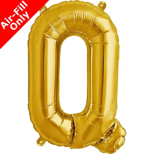Mini Air Fill  Letter 'Q' Foil Balloon - Gold The Ultimate Balloon And Party Shop Cheltenham & Gloucester Balloons & Fancy Dress 