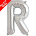 Mini Air Fill  Letter 'R' Foil Balloon - Silver The Ultimate Balloon And Party Shop Cheltenham & Gloucester Balloons & Fancy Dress 