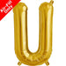 Mini Air Fill  Letter 'U' Foil Balloon - Gold The Ultimate Balloon And Party Shop Cheltenham & Gloucester Balloons & Fancy Dress 