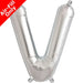 Mini Air Fill  Letter 'V' Foil Balloon - Silver The Ultimate Balloon And Party Shop Cheltenham & Gloucester Balloons & Fancy Dress 