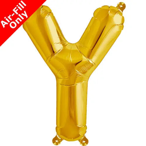 Mini Air Fill  Letter 'Y' Foil Balloon - Gold The Ultimate Balloon And Party Shop Cheltenham & Gloucester Balloons & Fancy Dress 