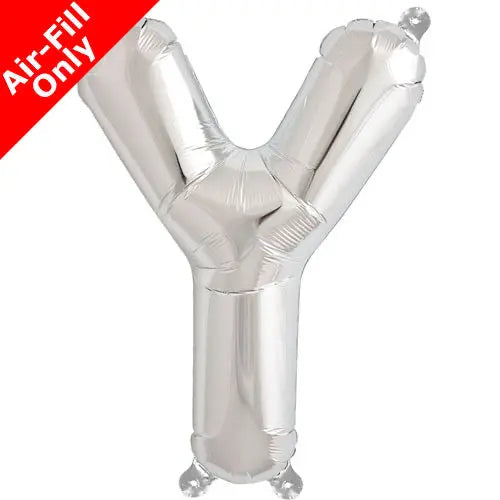 Mini Air Fill  Letter 'Y' Foil Balloon - Silver The Ultimate Balloon And Party Shop Cheltenham & Gloucester Balloons & Fancy Dress 