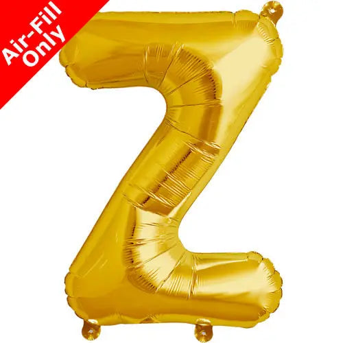 Mini Air Fill  Letter 'Z' Foil Balloon - Gold The Ultimate Balloon And Party Shop Cheltenham & Gloucester Balloons & Fancy Dress 