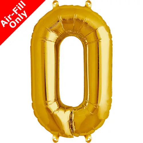 Mini Air Fill Number 0 Foil Balloon Gold The Ultimate Balloon And Party Shop Cheltenham & Gloucester Balloons & Fancy Dress 