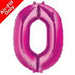Mini Air Fill Number 0 Foil Balloon - Pink The Ultimate Balloon And Party Shop Cheltenham & Gloucester Balloons & Fancy Dress 