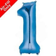 Mini Air Fill Number 1 Foil Balloon - Blue The Ultimate Balloon And Party Shop Cheltenham & Gloucester Balloons & Fancy Dress 