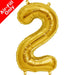 Mini Air Fill Number 2 Foil Balloon Gold The Ultimate Balloon And Party Shop Cheltenham & Gloucester Balloons & Fancy Dress 