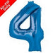 Mini Air Fill Number 4 Foil Balloon - Blue The Ultimate Balloon And Party Shop Cheltenham & Gloucester Balloons & Fancy Dress 