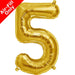 Mini Air Fill Number 5 Foil Balloon Gold The Ultimate Balloon And Party Shop Cheltenham & Gloucester Balloons & Fancy Dress 