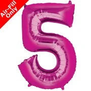 Mini Air Fill Number 5 Foil Balloon - Pink The Ultimate Balloon And Party Shop Cheltenham & Gloucester Balloons & Fancy Dress 