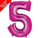 Mini Air Fill Number 5 Foil Balloon - Pink The Ultimate Balloon And Party Shop Cheltenham & Gloucester Balloons & Fancy Dress 
