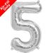 Mini Air Fill Number 5 Foil Balloon Silver The Ultimate Balloon And Party Shop Cheltenham & Gloucester Balloons & Fancy Dress 