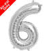 Mini Air Fill Number 6 Foil Balloon Silver The Ultimate Balloon And Party Shop Cheltenham & Gloucester Balloons & Fancy Dress 