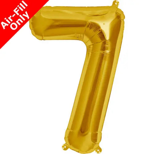 Mini Air Fill Number 7 Foil Balloon Gold The Ultimate Balloon And Party Shop Cheltenham & Gloucester Balloons & Fancy Dress 