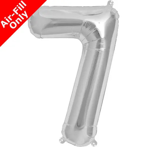Mini Air Fill Number 7 Foil Balloon Silver The Ultimate Balloon And Party Shop Cheltenham & Gloucester Balloons & Fancy Dress 