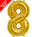 Mini Air Fill Number 8 Foil Balloon Gold The Ultimate Balloon And Party Shop Cheltenham & Gloucester Balloons & Fancy Dress 