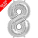 Mini Air Fill Number 8 Foil Balloon Silver The Ultimate Balloon And Party Shop Cheltenham & Gloucester Balloons & Fancy Dress 
