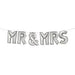 Mr & Mrs - Shape Air Filled Balloon - Silver The Ultimate Balloon And Party Shop Cheltenham & Gloucester Balloons & Fancy Dress 