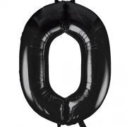 Number 0 Foil Balloon Black The Ultimate Balloon And Party Shop Cheltenham & Gloucester Balloons & Fancy Dress 