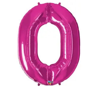 Number 0 Foil Balloon Hot Pink The Ultimate Balloon And Party Shop Cheltenham & Gloucester Balloons & Fancy Dress 